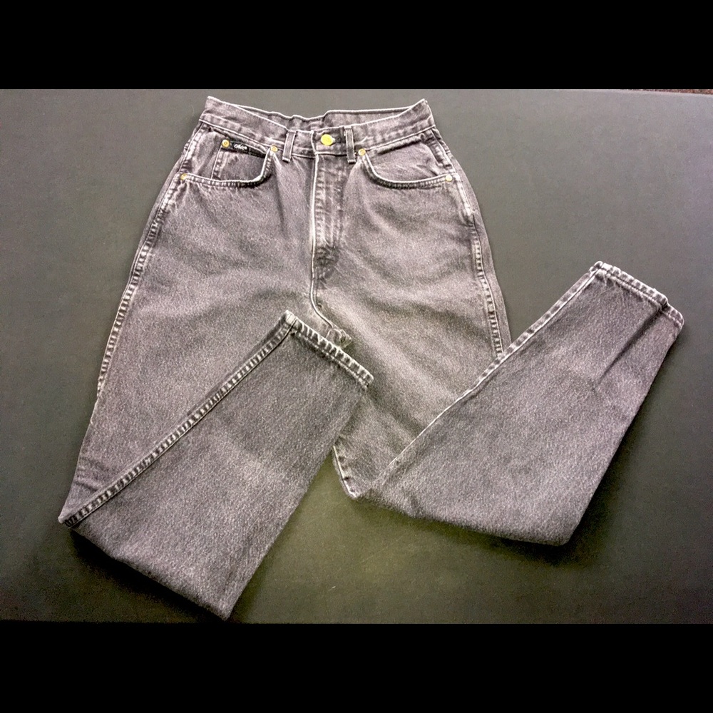 Vintage Chic hi rise mom jeans black stone wash 26